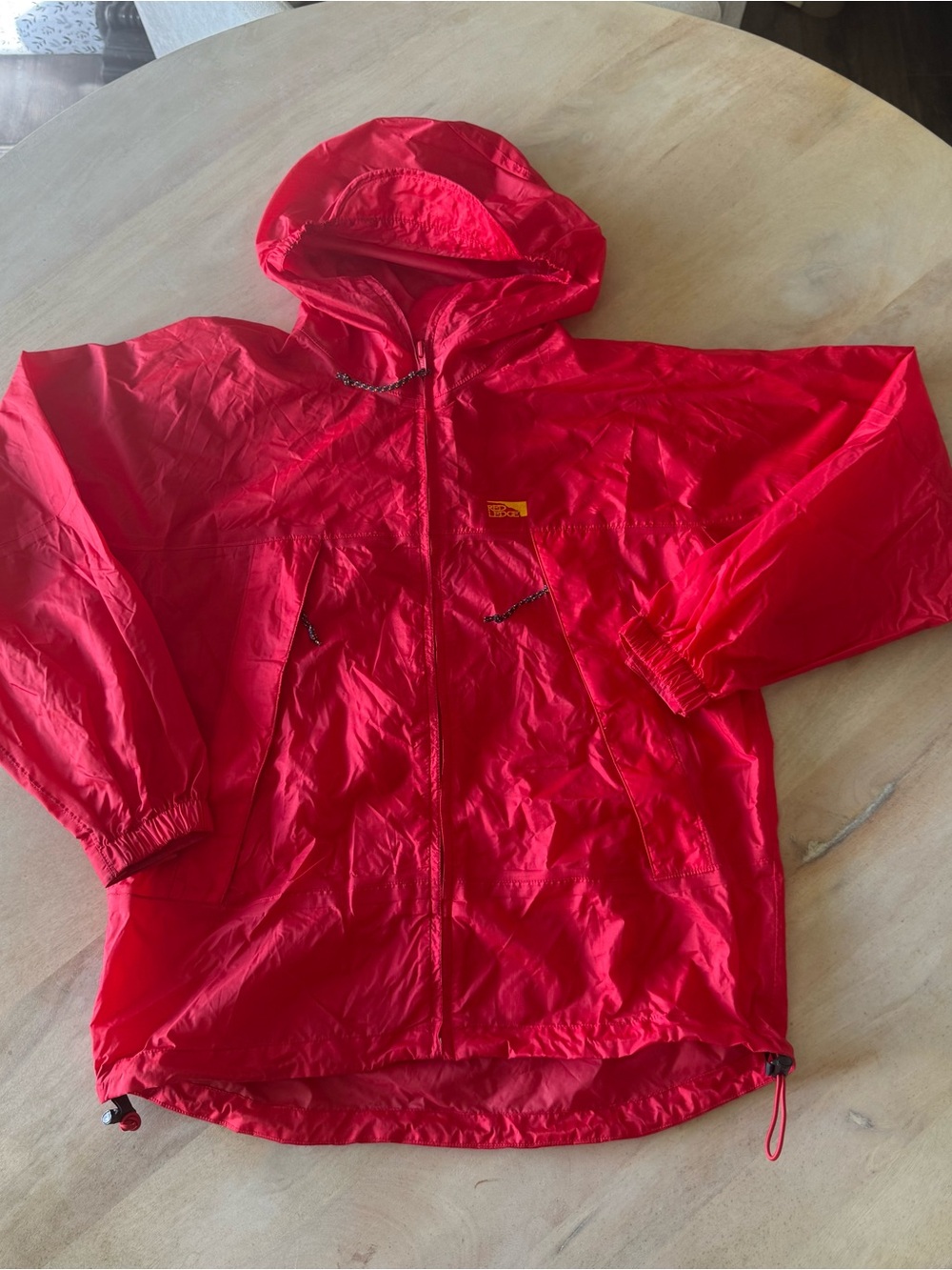 Kids' Red Hooded Rain Jacket - Lightweight Waterproof Shell